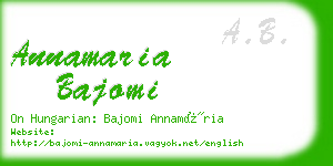 annamaria bajomi business card